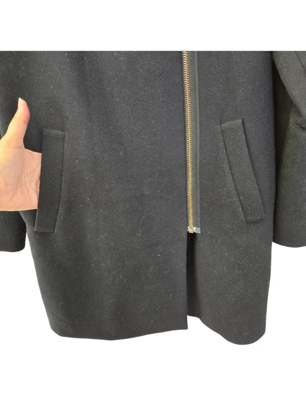 J. Crew Wool Blend Asymmetrical Zip Coat Size 0